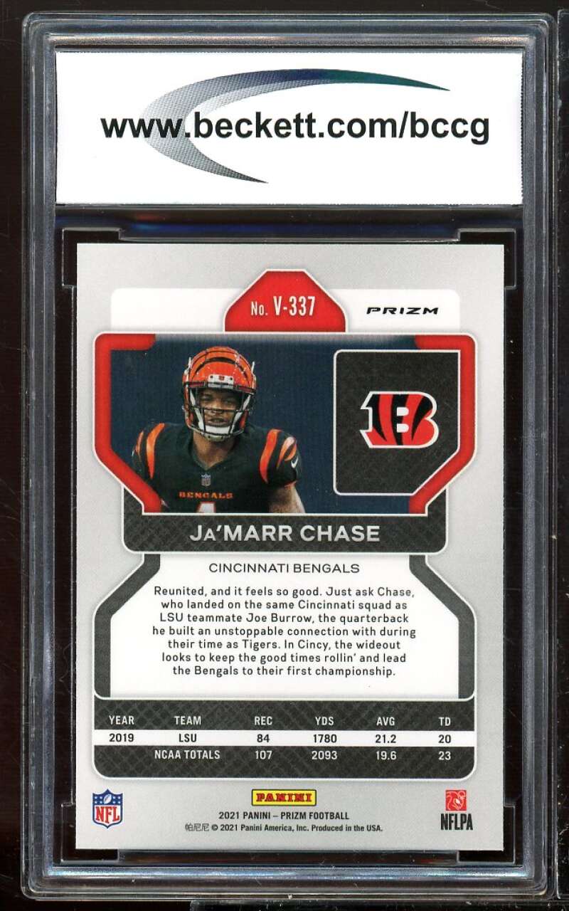 2021 Panini Prizm Rookie Variations Prizms #337 Ja'Marr Chase RC BCCG 10 Mint+ Image 2