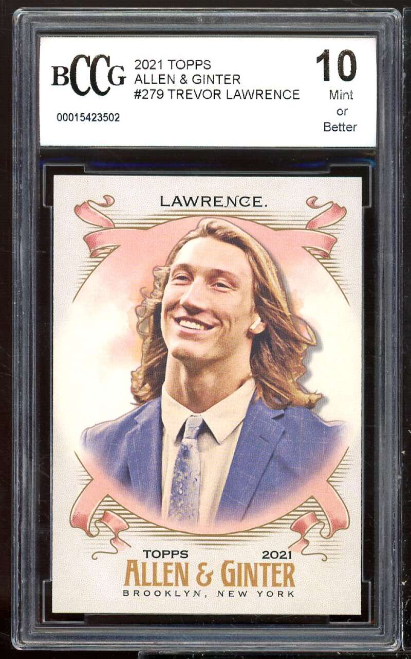 2021 Topps Allen n Ginter #279 Trevor Lawrence Rookie Card BCCG 10 Mint+ Image 1