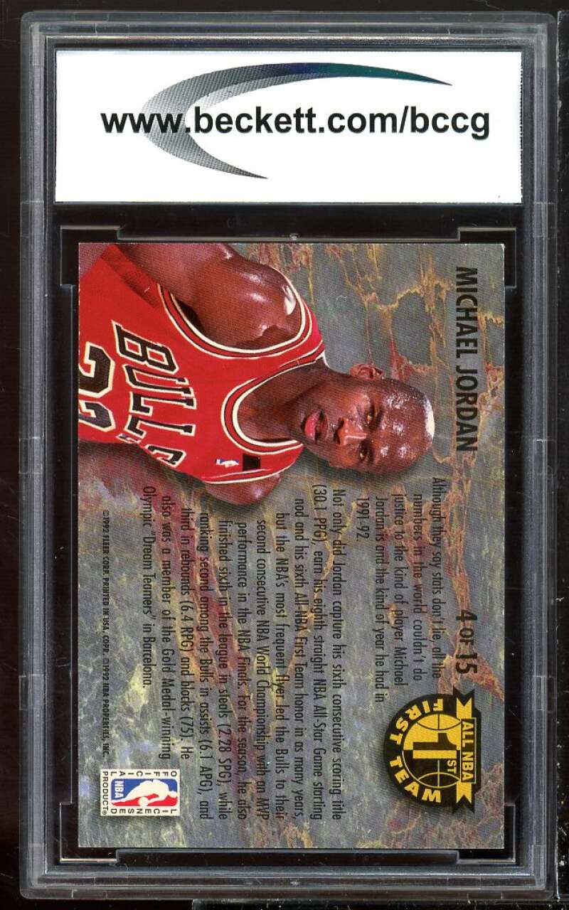 1992-93 Ultra All NBA #4 Michael Jordan Card BGS BCCG 9 Near Mint+ Image 2