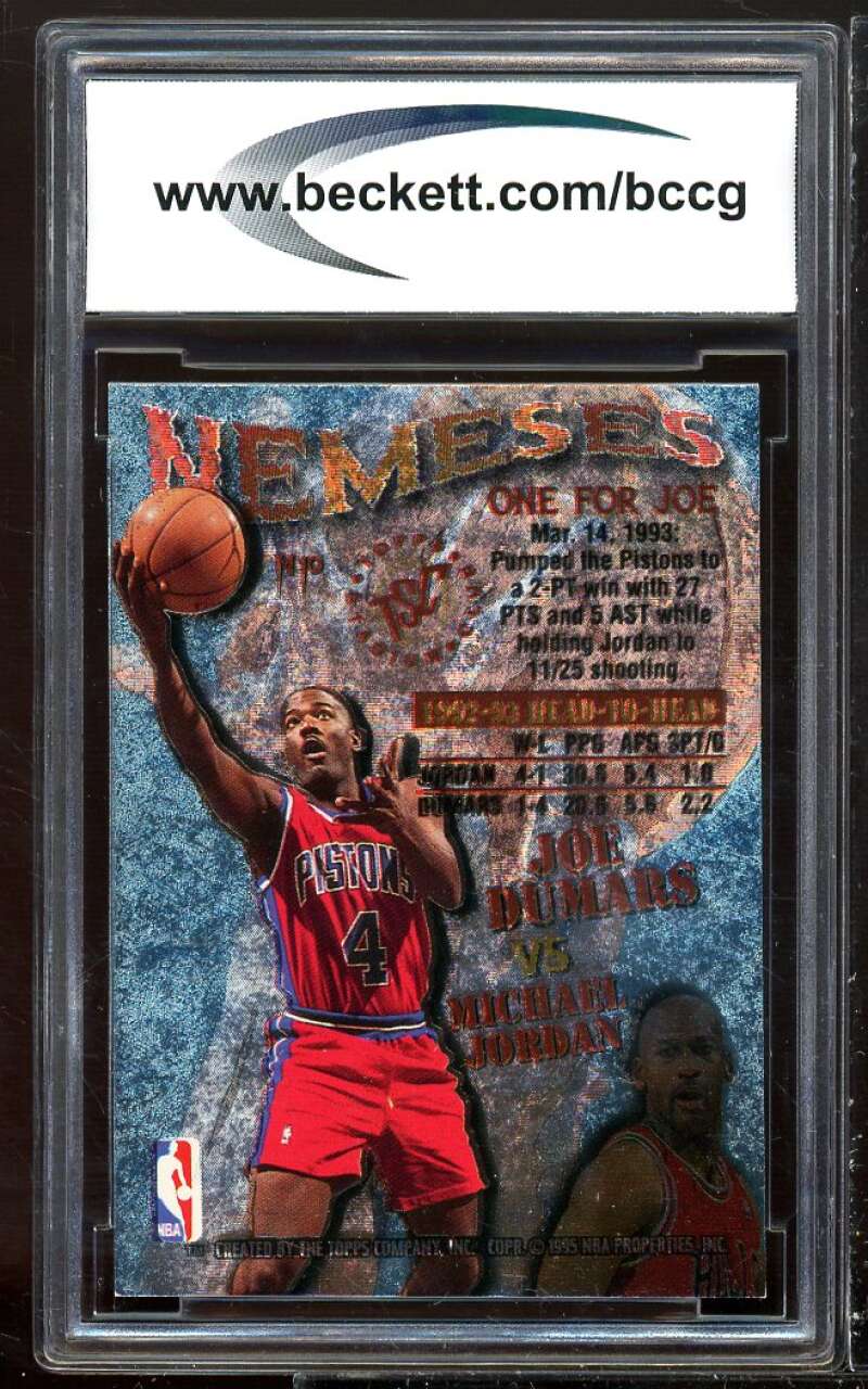 1995-96 Stadium Club Nemesis #n10 Michael Jordan Card BGS BCCG 10 Mint+ Image 2