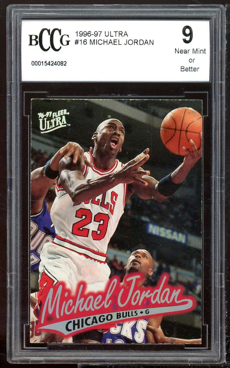 1996-97 Ultra #16 Michael Jordan Card BCCG 9 Near Mint+ Image 1