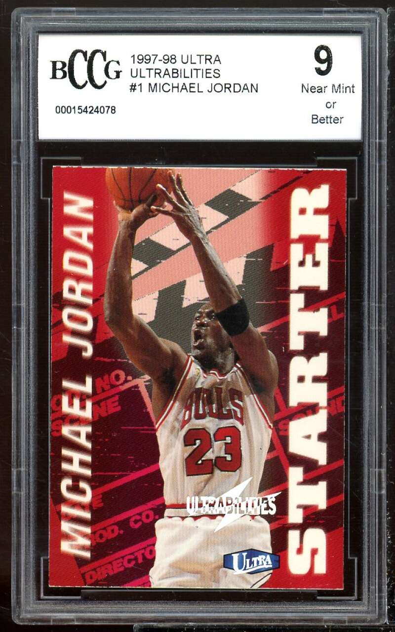 1997-98 Ultra Ultrabilities #1 Michael Jordan Card BGS BCCG 9 Near Mint+ Image 1