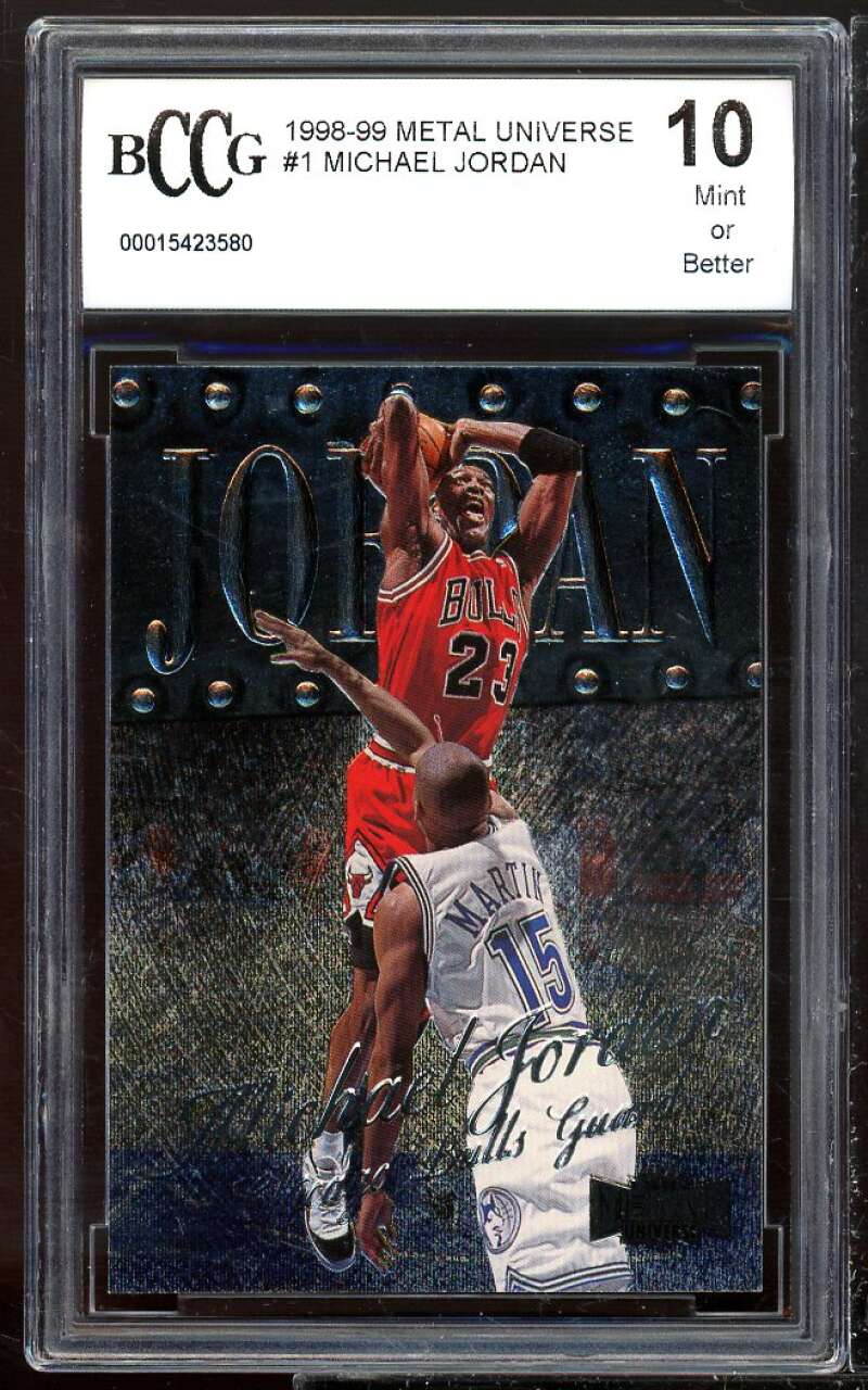 1998-99 Metal Universe #1 Michael Jordan Card BCCG 10 Mint+ Image 1