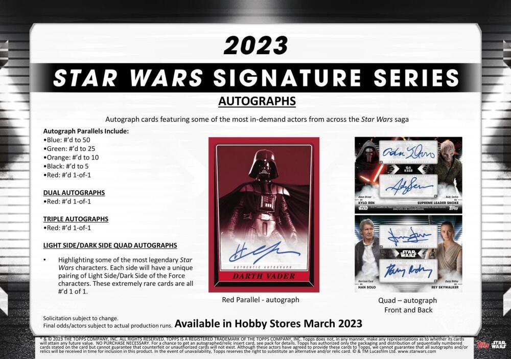 2023 Topps Star Wars Signature Series Hobby Box Image 3