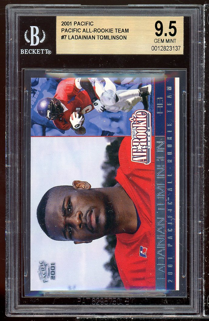 LaDainian Tomlinson Rookie Card 2001 Pacific All-Rookie Team #7 BGS 9.5 Image 1