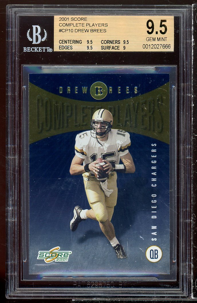 Drew Brees Rookie 2001 Score Complete Players #CP-10 (POP 1) BGS 9.5 Image 1