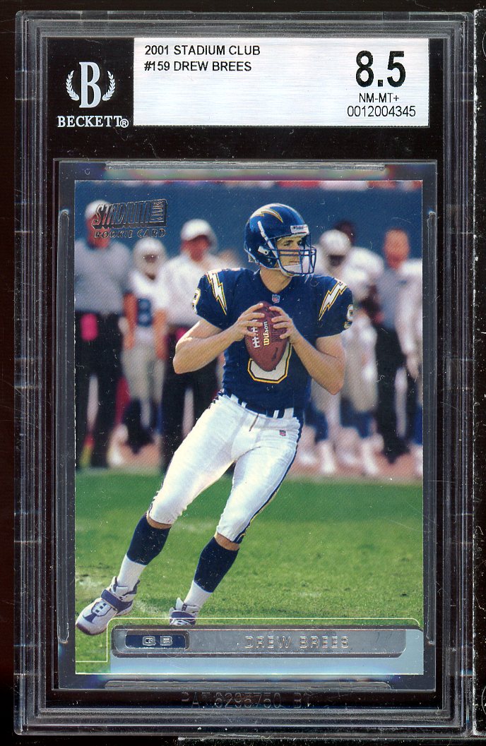 Drew Brees Rookie Card 2001 Stadium Club #159 BGS 8.5 Image 1