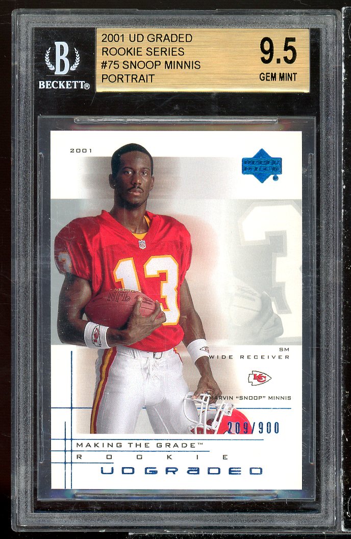 Snoop Minnis Rookie Card 2001 UD Graded Rookie Series Portrait #75 BGS 9.5 Image 1