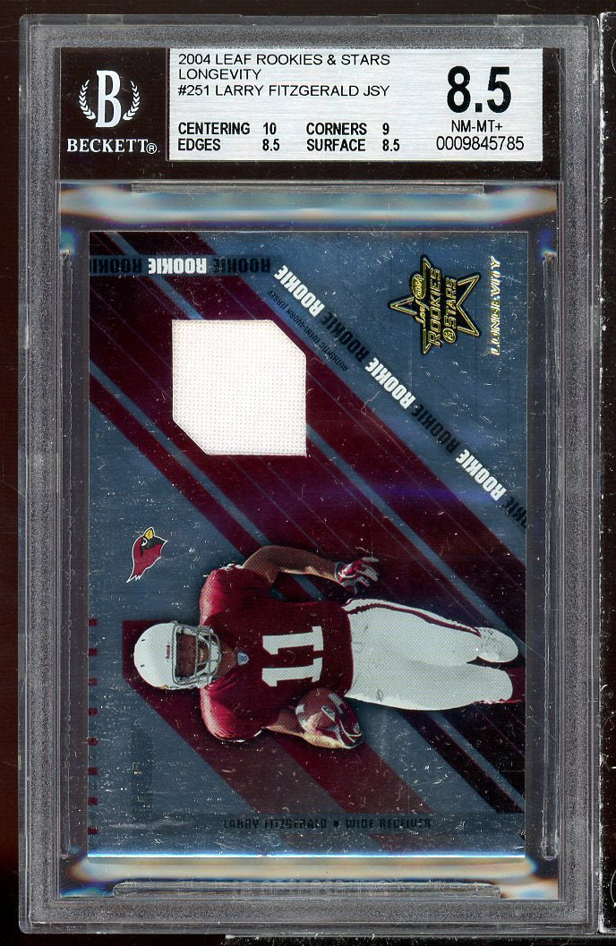 Larry Fitzgerald Rookie Card 2014 Leaf Rookies n Stars Longevity #251 BGS 8.5 Image 1