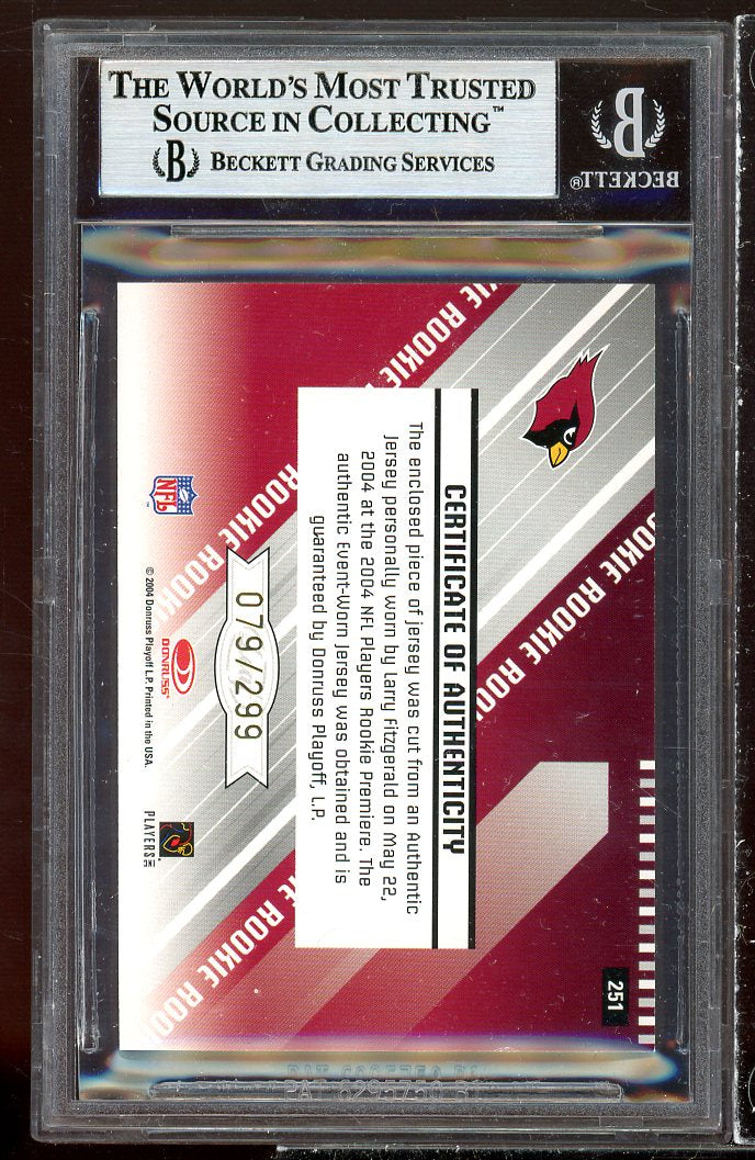 Larry Fitzgerald Rookie Card 2014 Leaf Rookies n Stars Longevity #251 BGS 8.5 Image 2