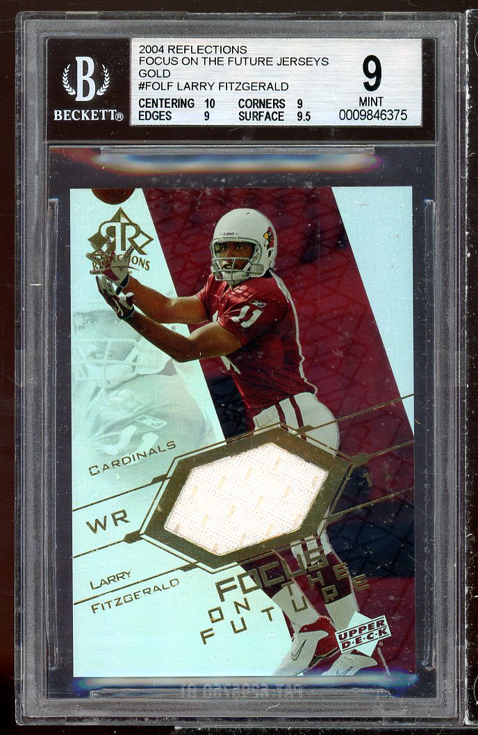 Larry Fitzgerald Rookie 2004 Reflections Focus Future Jersys Gold #folf BGS 9 Image 1