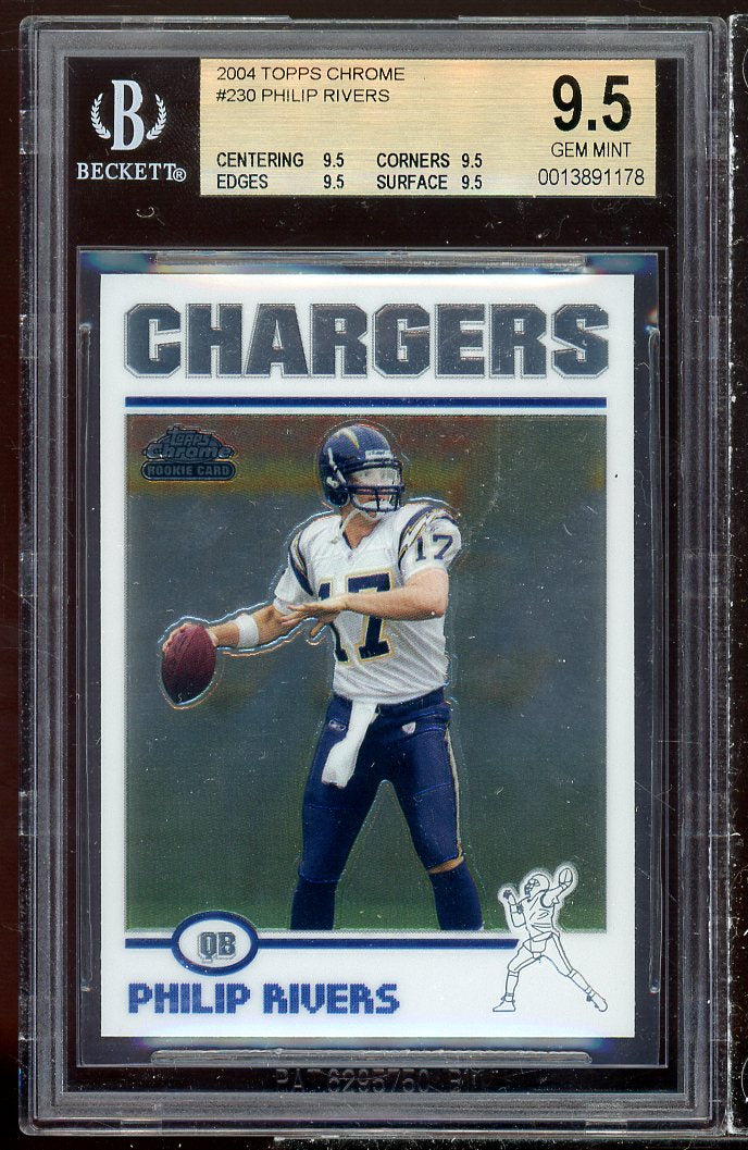 Philip Rivers Rookie Card 2004 Topps Chrome #230 BGS 9.5 (9.5 9.5 9.5 9.5) Image 1