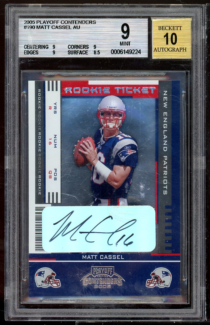 Matt Cassel Rookie Card 2005 Playoff Contenders #190 BGS 9 (9 9 9 8.5) Image 1