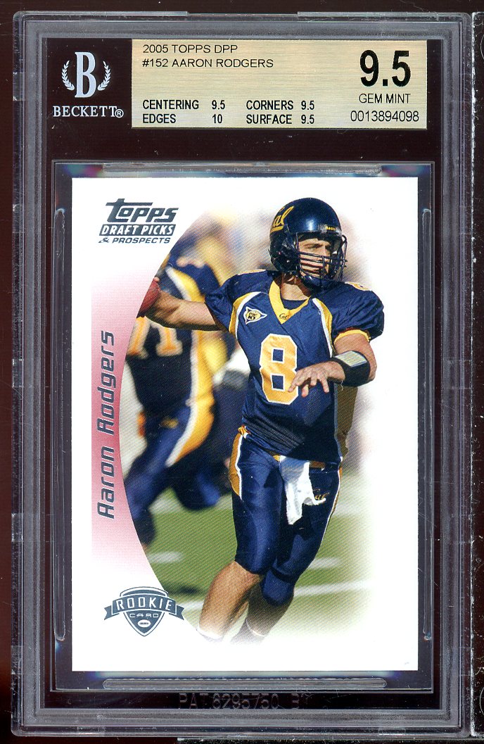 Aaron Rodgers Rookie Card 2005 Topps DPP Prospects #152 BGS 9.5 (9.5 9.5 10 9.5) Image 1