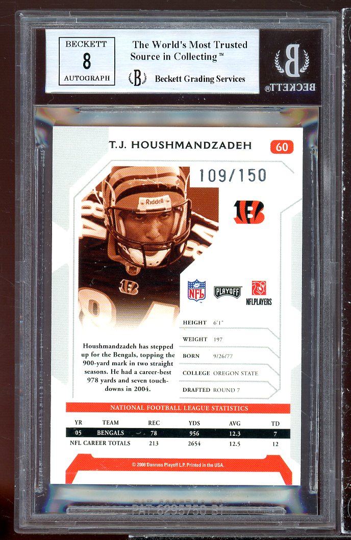 T.J. Housmandzadeh Rookie Card 2006 Playoff Signature Proofs Silver BGS 8.5 Image 2