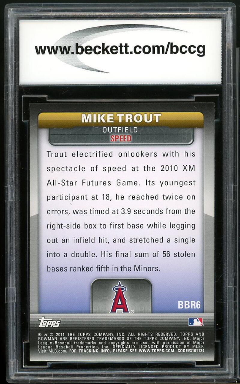 2011 Bowman Bowman's Brightest #BBR6 Mike Trout Rookie Card BGS BCCG 10 Mint+ Image 2