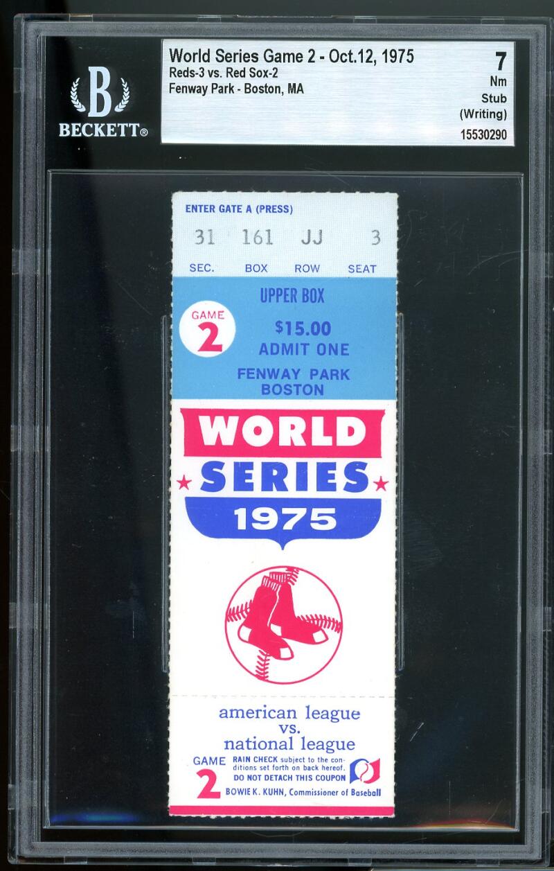 1975 World Series Game 2 Reds / Red Sox Ticket Stub 10/12/75 BGS 7
 

 Image 1