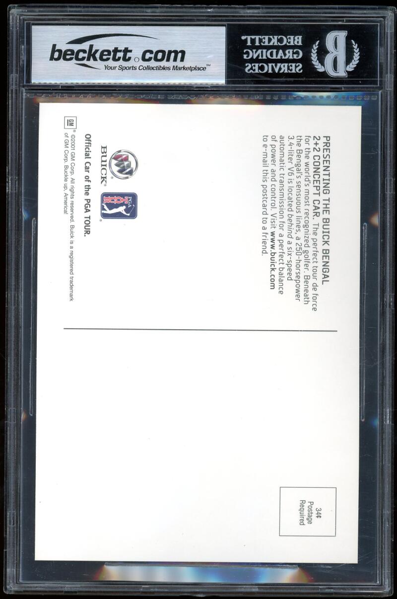 2001 Buick Bengal Tiger Woods Postcards #nno Tiger Woods Rookie Card BGS 9 Image 2