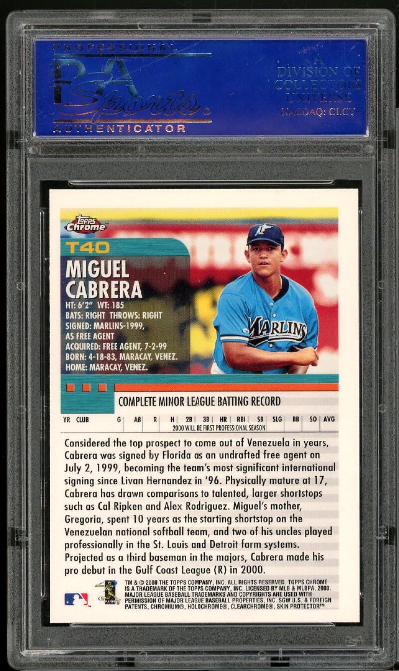 2000 Topps Chrome Traded Miguel Cabrera Rookie Card