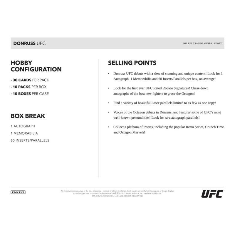 2022 Panini Donruss UFC Debut Edition Hobby Box Image 6