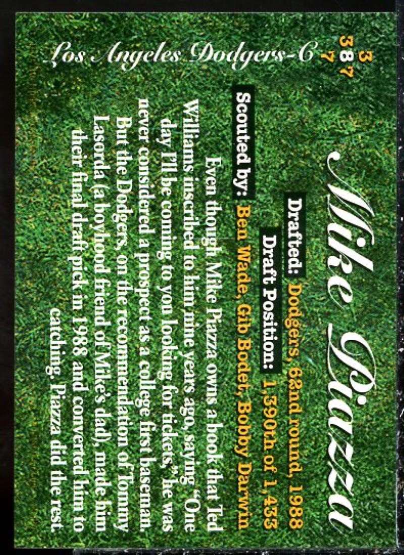 Mike Piazza FOIL Card 1994 Bowman #387  Image 2