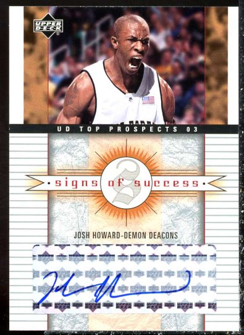 Josh Howard Rookie Card Card 2003-04 UD Top Prospects Signs of Success #SSJH  Image 1