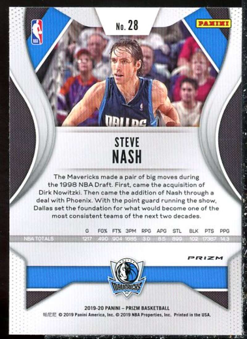 Steve Nash Card 2019-20 Panini Prizm Prizms Silver #28  Image 2