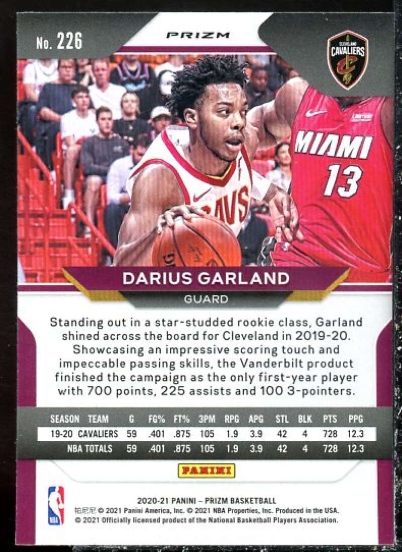 Darius Garland Card 2020-21 Panini Prizm Prizms Green #226  Image 2