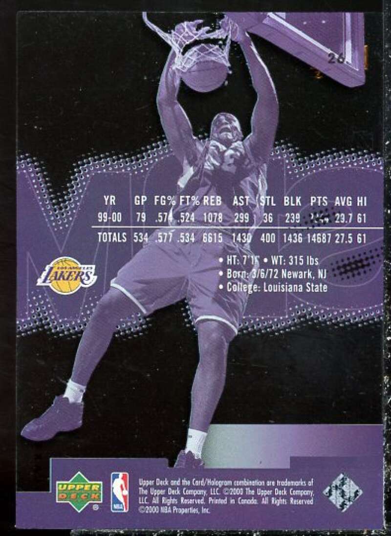 Shaquille O'Neal Card 2000-01 Upper Deck Slam #26  Image 2