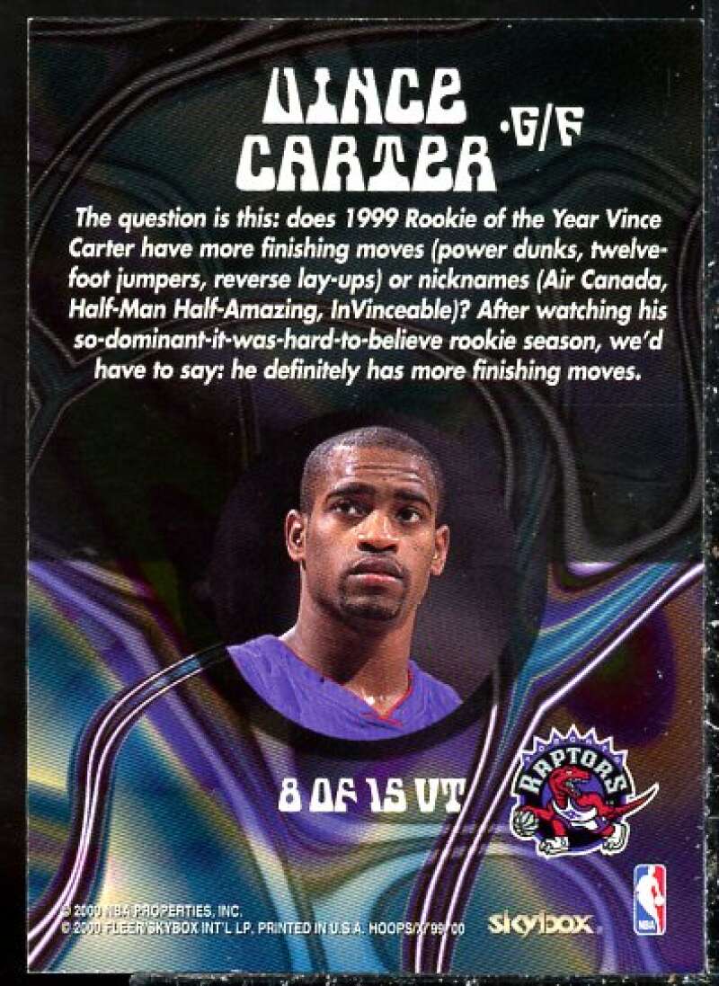 Vince Carter Card 1999-00 Hoops Decade Up Tempo #UT8  Image 2