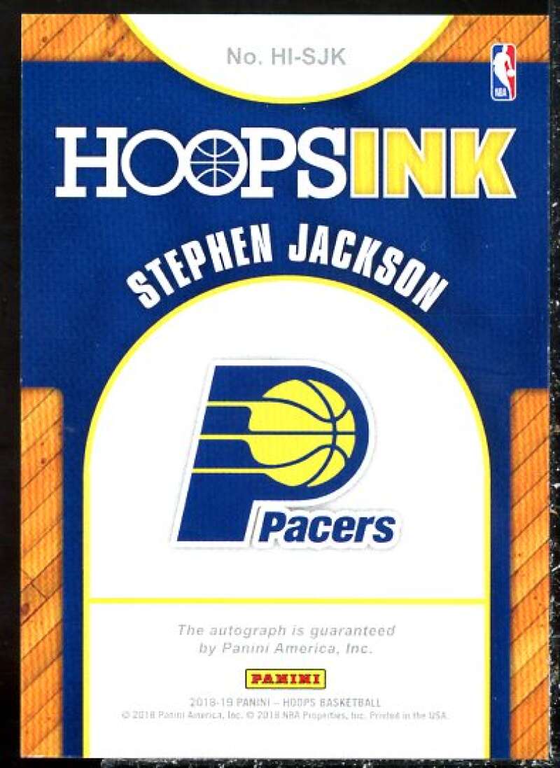 Stephen Jackson Card 2018-19 Hoops Hoops Ink #49  Image 2