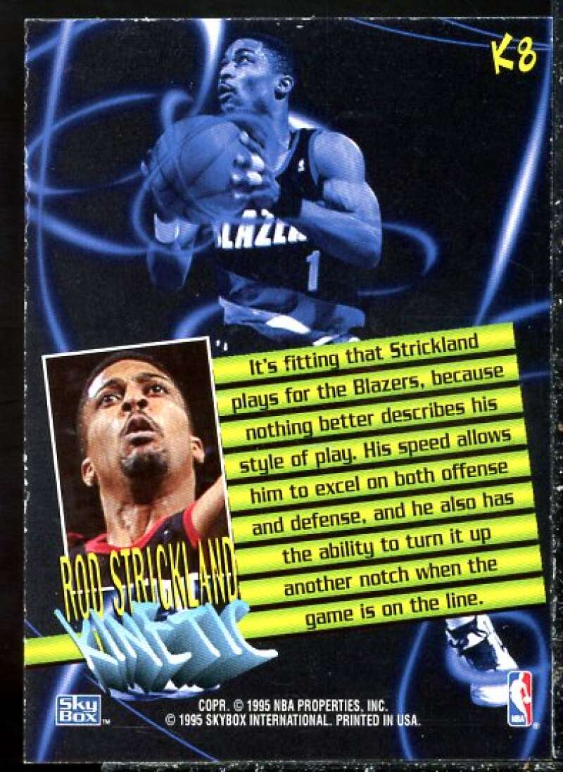 Rod Strickland Card 1995-96 SkyBox Premium Kinetic #K8  Image 2