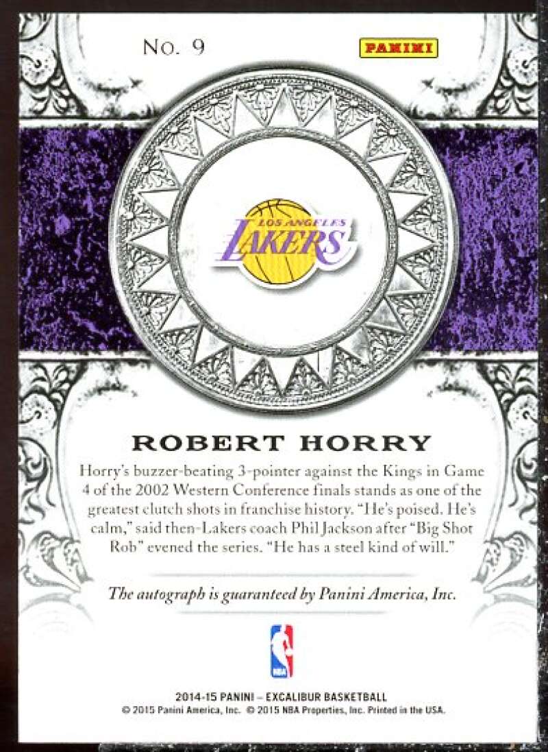 Robert Horry Card 2014-15 Panini Excalibur High Praise Signatures #9  Image 2