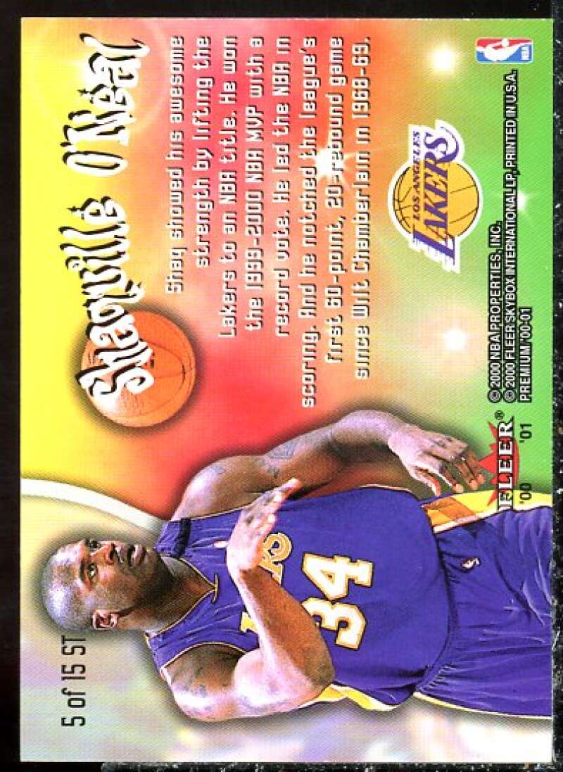 Shaquille O'Neal Card 2000-01 Fleer Premium Sole Train #ST5  Image 2