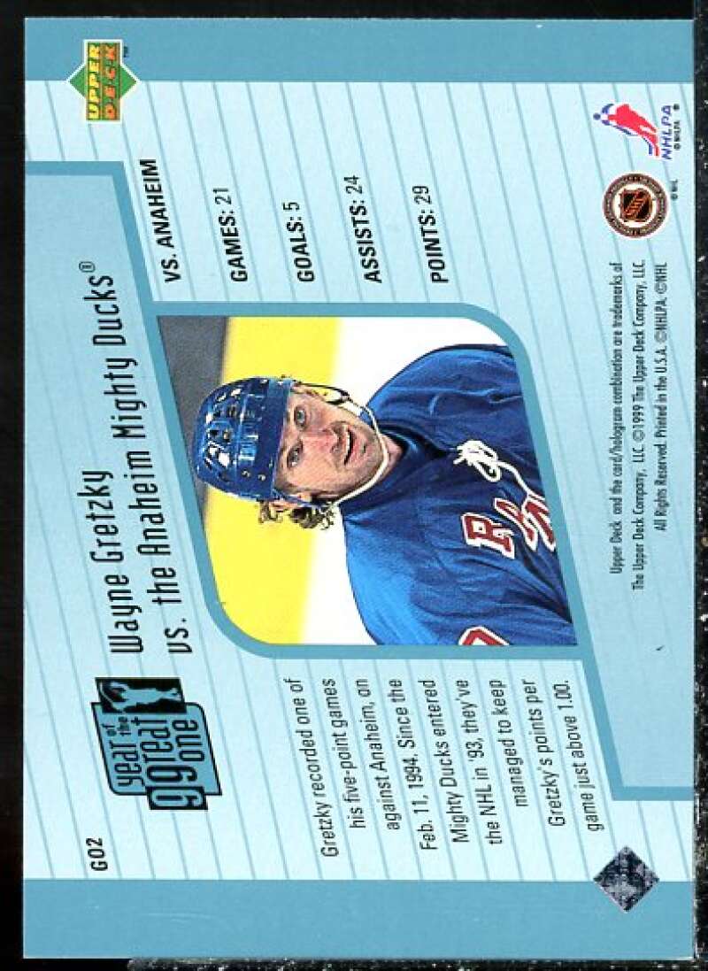 Wayne Gretzky Card 1998-99 Upper Deck Year of the Great One #GO18  Image 2