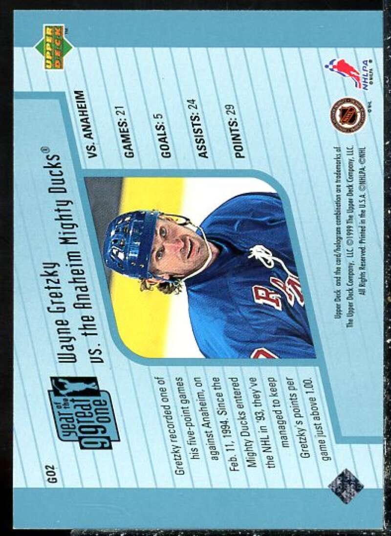 Wayne Gretzky Card 1998-99 Upper Deck Year of the Great One #GO2  Image 2