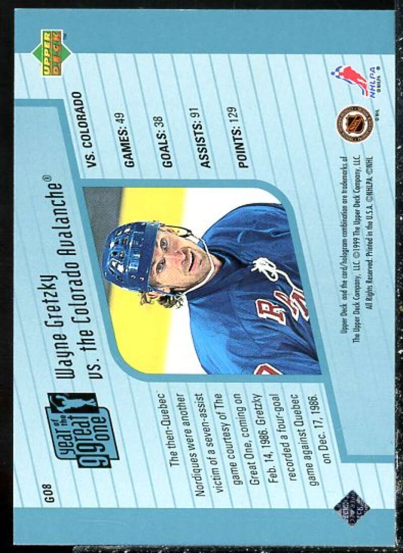 Wayne Gretzky Card 1998-99 Upper Deck Year of the Great One #GO2  Image 2