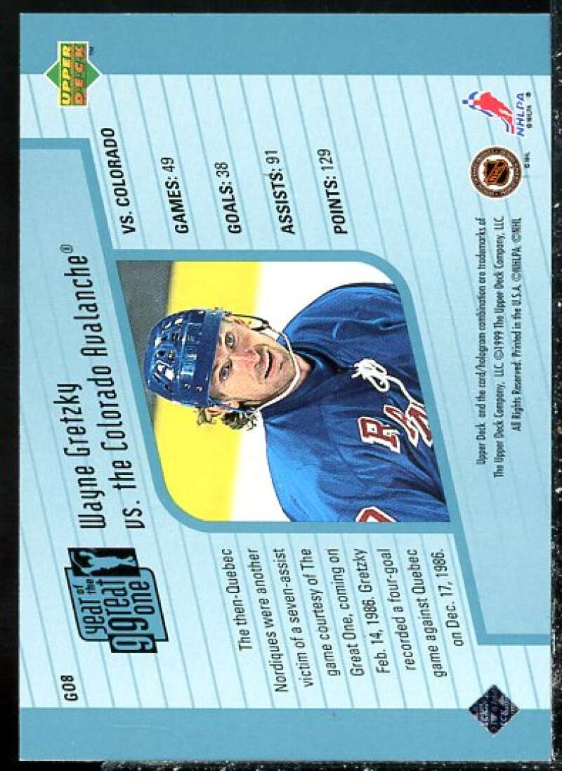 Wayne Gretzky Card 1998-99 Upper Deck Year of the Great One #GO8  Image 2