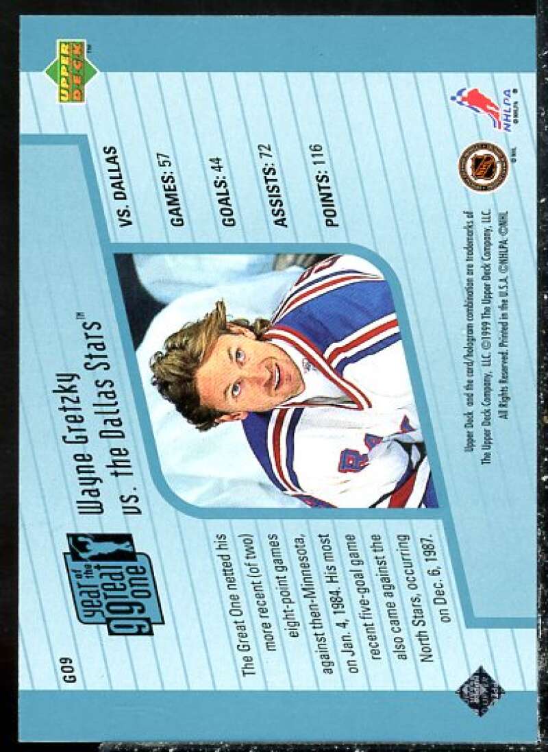 Wayne Gretzky Card 1998-99 Upper Deck Year of the Great One #G17  Image 2