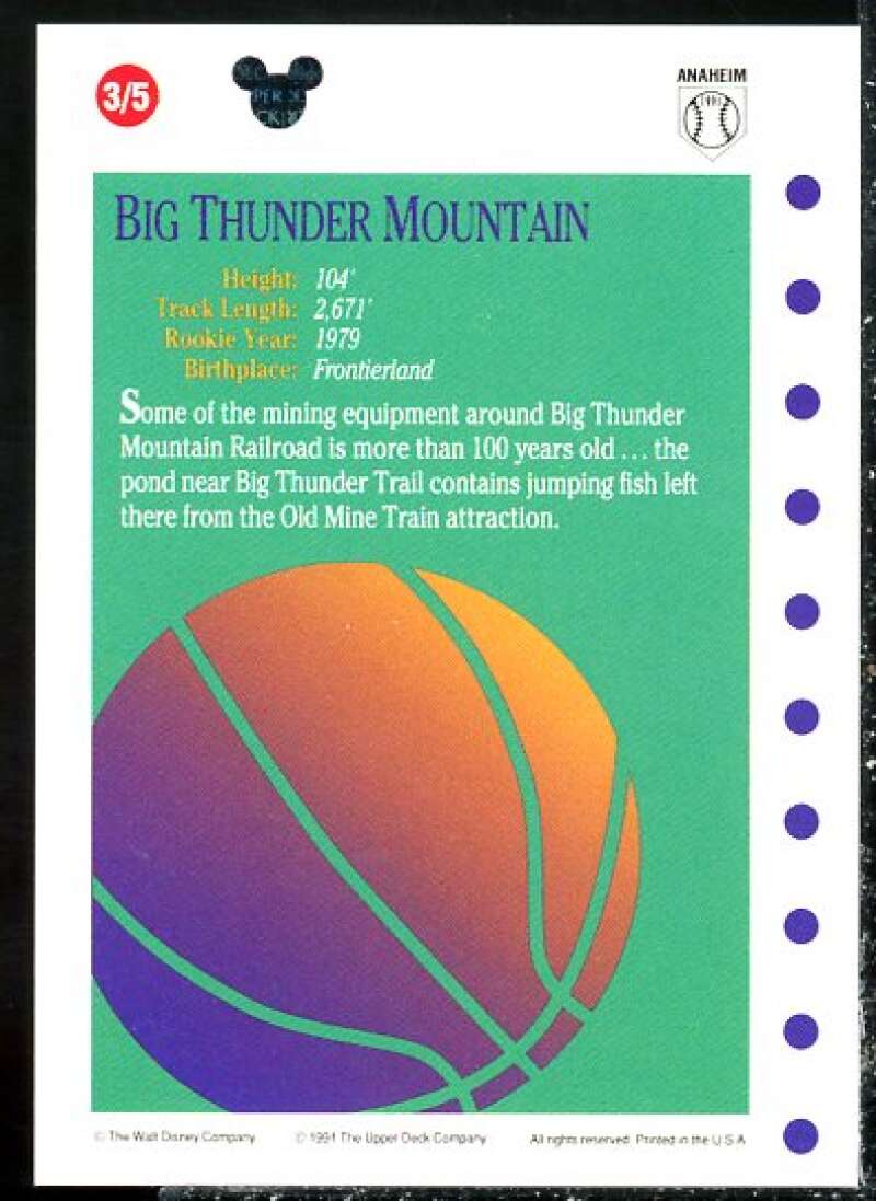 Matterhorn Card 1991 Upper Deck Disneyland Previews #2  Image 2