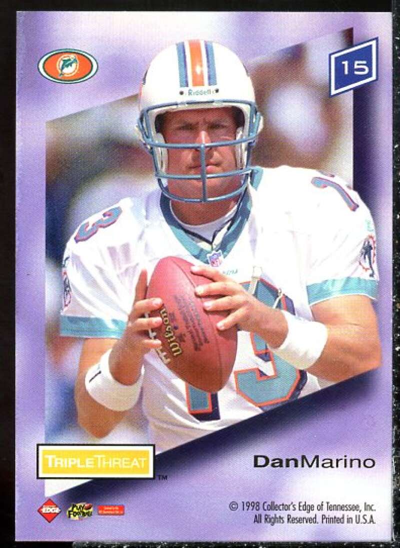 Dan Marino Card 1998 CE Supreme Season Review T3 #15  Image 2