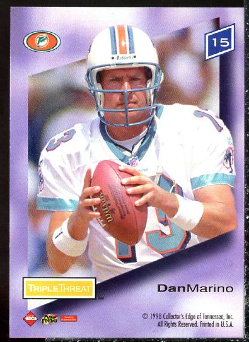 Dan Marino Card 1998 CE Supreme Season Review T3 #15  Image 2