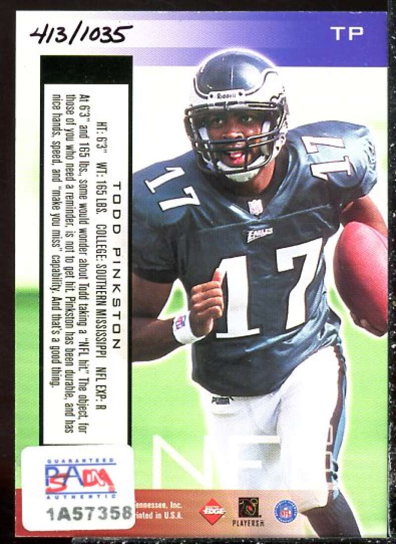 Todd Pinkston Silver Card 2000 Collector's Edge Odyssey Rookie Ink #TP  Image 2