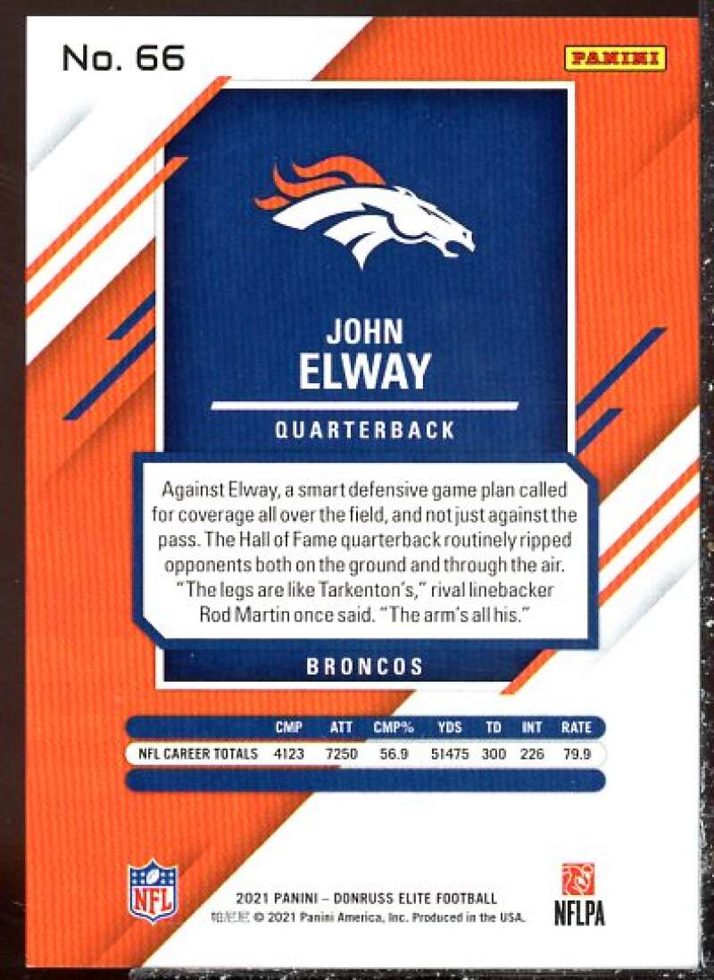 John Elway Card 2021 Elite Aspirations Shimmer #66  Image 2