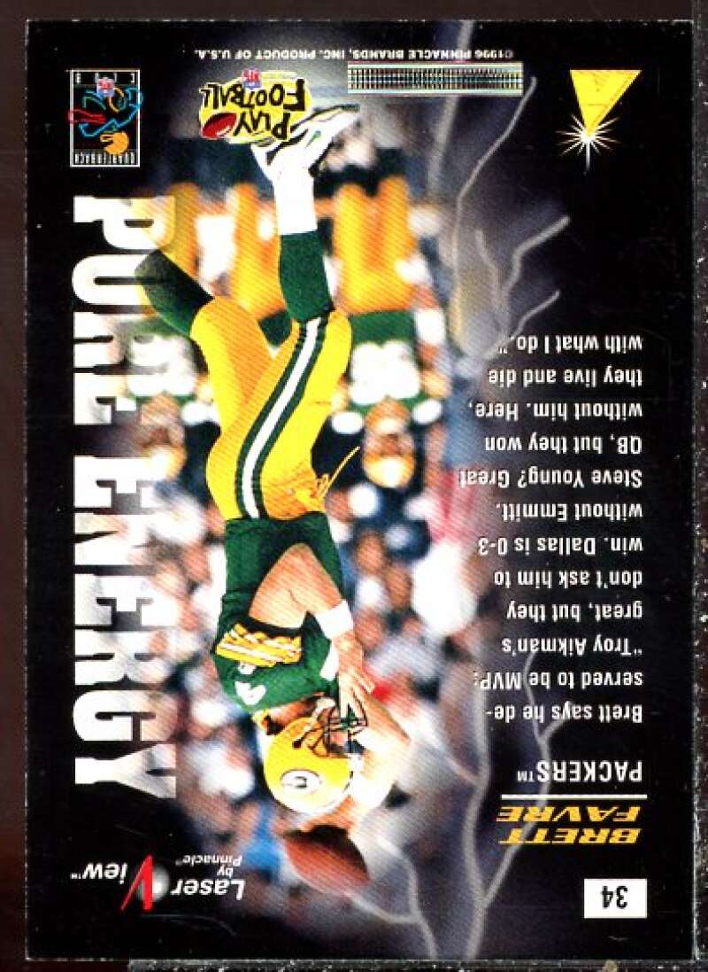 Brett Favre PE Card 1996 Laser View #34  Image 2