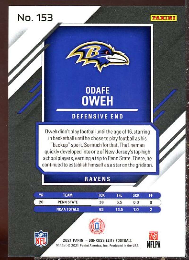 Odafe Oweh/999 Rookie Card Card 2021 Elite #153  Image 2