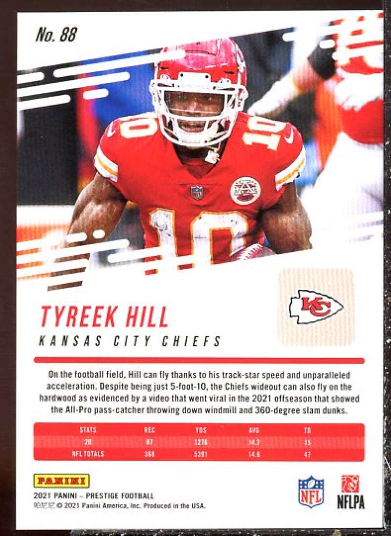 Tyreek Hill Card 2021 Prestige Xtra Points Gold #88  Image 2