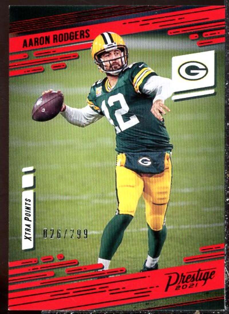 Aaron Rodgers Card 2021 Prestige Xtra Points Red #104  Image 1