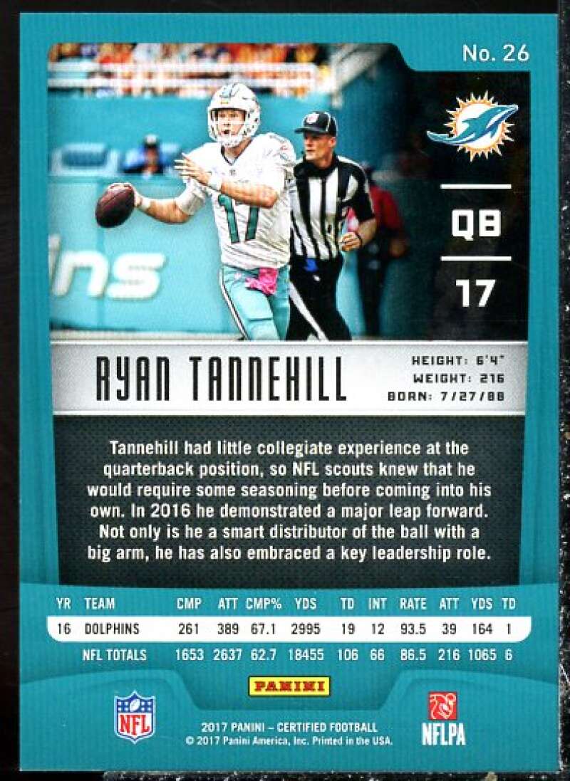 Ryan Tannehill Card 2017 Certified Mirror Silver #26  Image 2