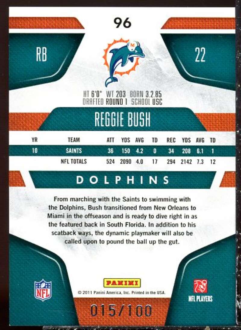 Reggie Bush Card 2011 Certified Mirror Blue #96  Image 2